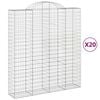 vidaXL Cestos gabi&atilde;o arqueados 20 pcs 200x50x220/240 ferro galvanizado