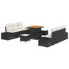 vidaXL Conjunto de Sof&aacute; de Jardim 9 unid. Preto vime PE