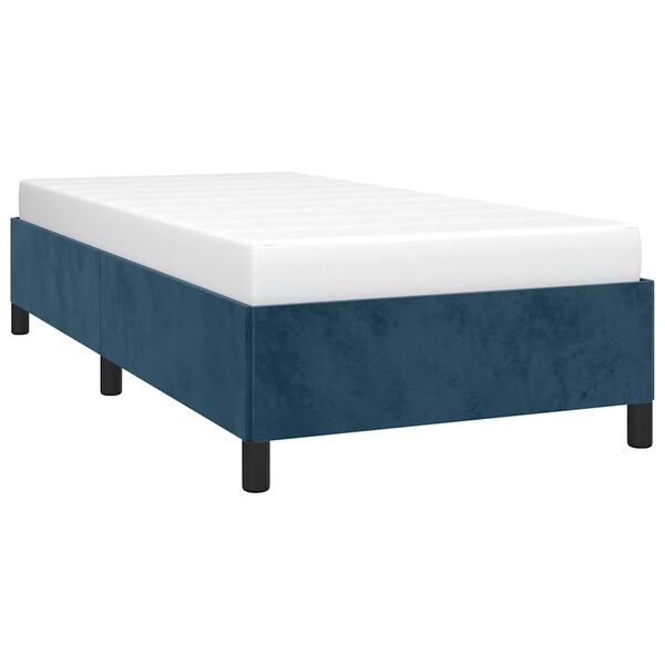 vidaXL Estrutura de cama sem colch&atilde;o 90x190 cm veludo azul-escuro