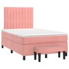 vidaXL Cama boxspring com colch&atilde;o 120x200 cm veludo rosa