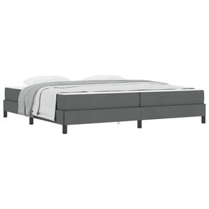 vidaXL Cama Box com colch&atilde;o Cinza Escuro 200 x 200 cm tecido