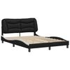 vidaXL Estrutura de cama sem colch&atilde;o Hvar 120x200 couro artif. preto/branco