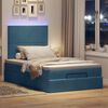 vidaXL Estrutura cama otomana colch&otilde;es 120x200cm veludo azul escuro