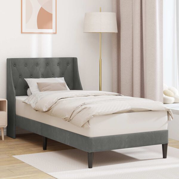 vidaXL Estrutura da Cama com cabeceira Cinza Escuro 80 x 200 cm Veludo