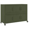 vidaXL Aparador 100,5x39x72 cm a&ccedil;o verde-azeitona