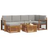 vidaXL Conjunto de Sof&aacute; Sectional 7 pcs Cinza Natural e Claro