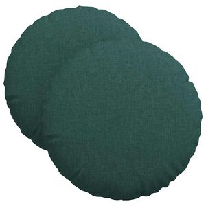 vidaXL Almofadas de Assento 2 pcs Verde Escuro &Oslash;40 x 13 cm tecido