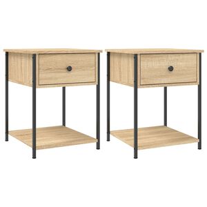 vidaXL Mesas de cabeceira 2pcs derivados de madeira carvalho sonoma