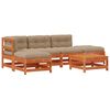 vidaXL Conjunto de Lounge de Jardim 5 unid. Pinho Castanho Cera