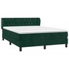 vidaXL Cama com molas/colch&atilde;o 140x190 cm veludo verde-escuro