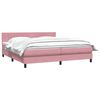vidaXL Cama com molas/colch&atilde;o rosa 180x220 cm veludo