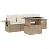 vidaXL 5 pcs conjunto de sof&aacute;s p/ jardim com almofad&otilde;es vime PE bege