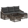 vidaXL Conjunto de Sof&aacute; de Jardim Ajust&aacute;vel 5 pcs Cinzento vime PE