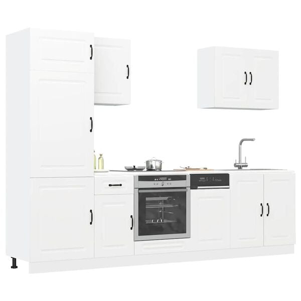 vidaXL 7 pe&ccedil;as arm&aacute;rio de cozinha conjunto Kalmar branco