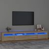 vidaXL M&oacute;vel de TV com luzes LED 240x35x40 cm carvalho sonoma