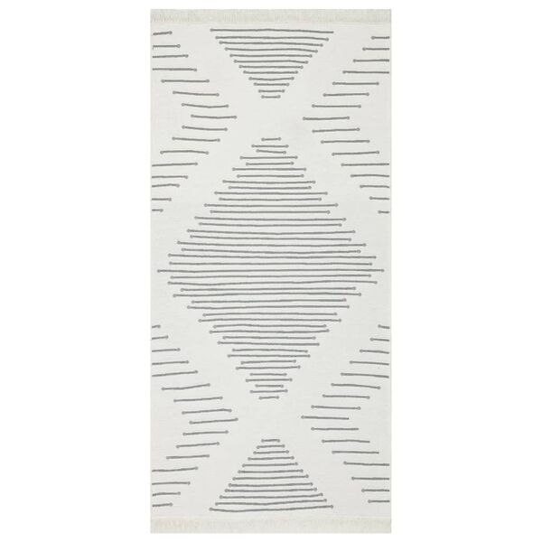 vidaXL Tapete 100x200 cm algod&atilde;o cinzento-escuro