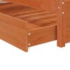 vidaXL Estrutura da Cama com gaveta 3 pcs Marrom Cera Madeira de pinho