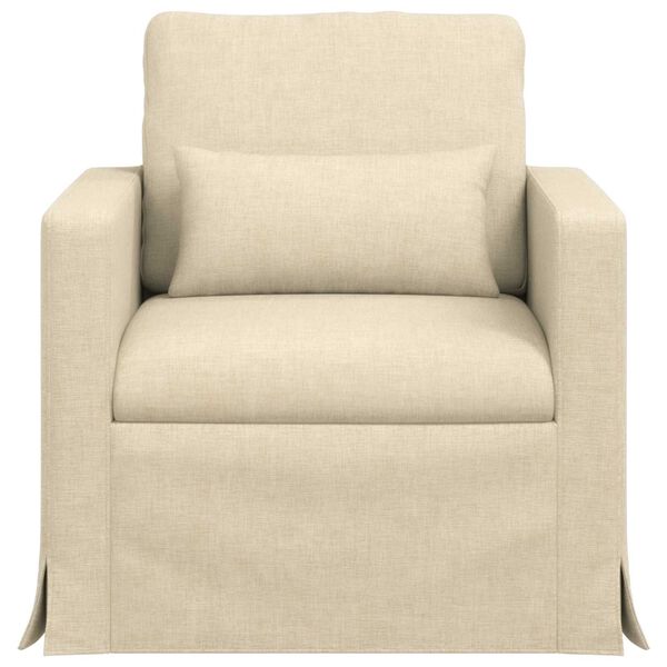 vidaXL Sof&aacute; Creme Dimens&otilde;es gerais: 78 x 78 x 80 cm (L x P x A) Veludo