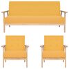 vidaXL 3 pcs conjunto de sof&aacute;s tecido amarelo