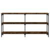 vidaXL Mesa consola 150x29x75 cm derivados de madeira carvalho fumado