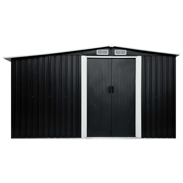 vidaXL Abrigo jardim c/ portas de correr 329,5x205x178cm a&ccedil;o antracite