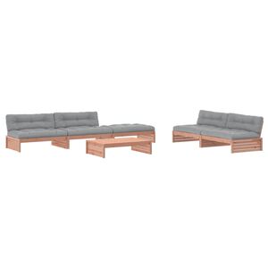 vidaXL 6 pcs conj. lounge jardim c/ almofadões madeira douglas maciça