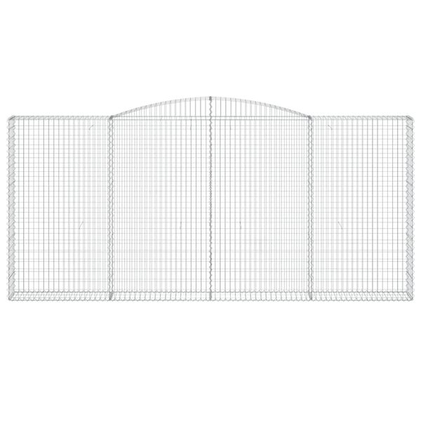 vidaXL Cestos gabi&atilde;o arqueados 7pcs 400x30x180/200cm ferro galvanizado