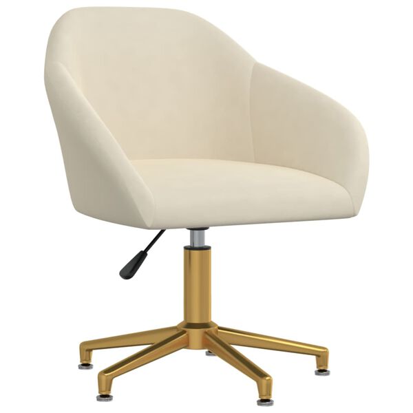 vidaXL Cadeiras de jantar girat&oacute;rias 4 pcs veludo cor creme