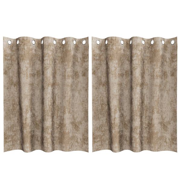vidaXL Cortinas de Veludo 2 pcs champanhe 140 x 140 cm Veludo