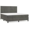 vidaXL Cama com molas/colch&atilde;o 160x200 cm veludo cinzento-escuro