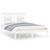 vidaXL Estrutura de cama 140x190 cm madeira de pinho maci&ccedil;a branco
