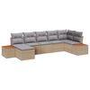 vidaXL Conjunto de Sof&aacute; de Jardim 7 unid. Bege Rattan Sint&eacute;tico