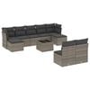 vidaXL 10 pcs conjunto sof&aacute;s de jardim c/ almofad&otilde;es vime PE cinzento