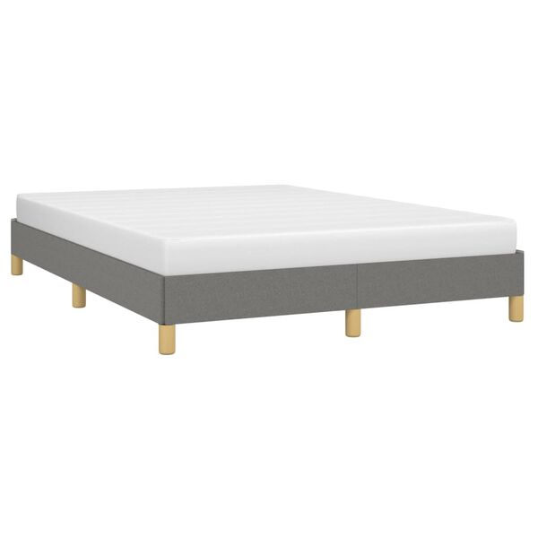 vidaXL Estrutura de cama sem colch&atilde;o 140x190 cm tecido cinzento-escuro