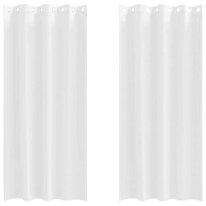 vidaXL Cortinas Blackout com Argolas 2 pcs Branco Puro 245 x 140 cm