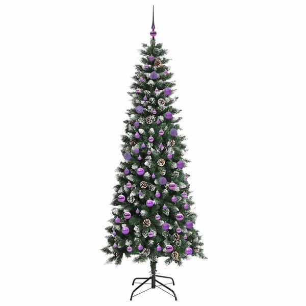vidaXL &Aacute;rvore de Natal Artificial Verde 210 cm PVC, Pl&aacute;stico e A&ccedil;o