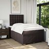 vidaXL Cama boxspring com colch&atilde;o 120x190 cm tecido castanho-escuro