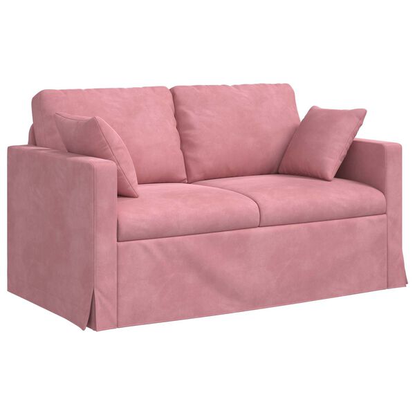 vidaXL Sof&aacute; Rosa Dimens&otilde;es gerais: 138 x 78 x 80 cm (L x P x A) Veludo