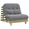 vidaXL Sof&aacute;-cama futon c/ colch&atilde;o 90x206x11cm madeira pinho impregnada