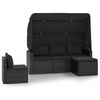 vidaXL 4 pcs conjunto de sof&aacute;s para jardim c/ almofad&otilde;es vime PE preto
