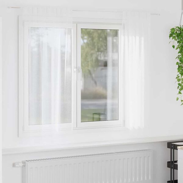 vidaXL Cortina de Voile 2 pcs Branco 175 x 140 cm Poli&eacute;ster