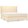 vidaXL Cama com molas/colch&atilde;o 160x200 cm tecido cor creme