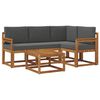 vidaXL Conjunto de Sof&aacute;s para Exterior 5 pcs Natural e Antracite