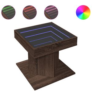 vidaXL Mesa de centro c/ LEDs 50x50x45 madeira processada
