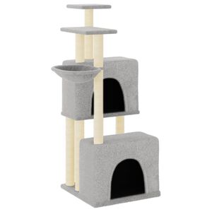 vidaXL &Aacute;rvore p/ gatos c/ postes arranhadores sisal 122 cm cinza-claro