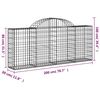 vidaXL Cestos gabião arqueados 50pcs 200x30x80/100cm ferro galvanizado