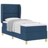vidaXL Cama Box Springs com Colch&atilde;o Cinza Escuro 90x190 cm Azul tecido