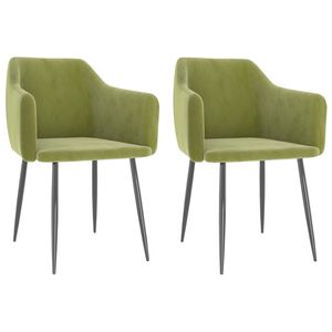 vidaXL Cadeiras de jantar 2 pcs veludo verde-claro