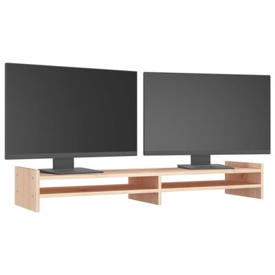 vidaXL Suporte para monitor 100x27x15 cm madeira de pinho maciça