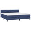 vidaXL Cama box spring c/ colch&atilde;o e LED 200x200 cm tecido azul